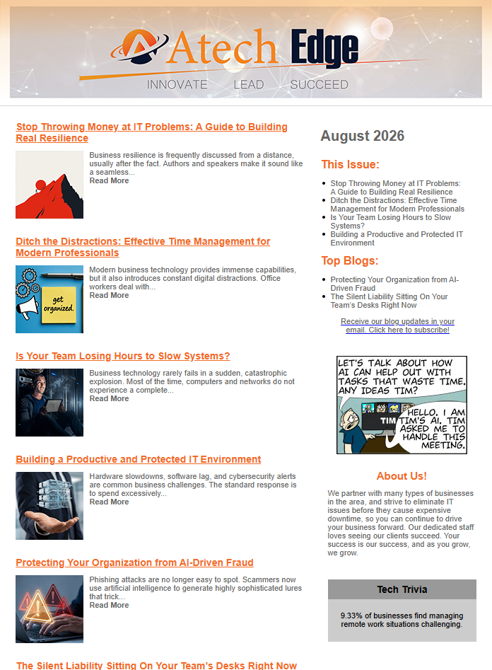 August 2026 Newsletter